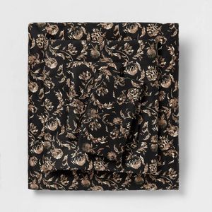 Threshold Black and Tan Floral Bedding Sheets